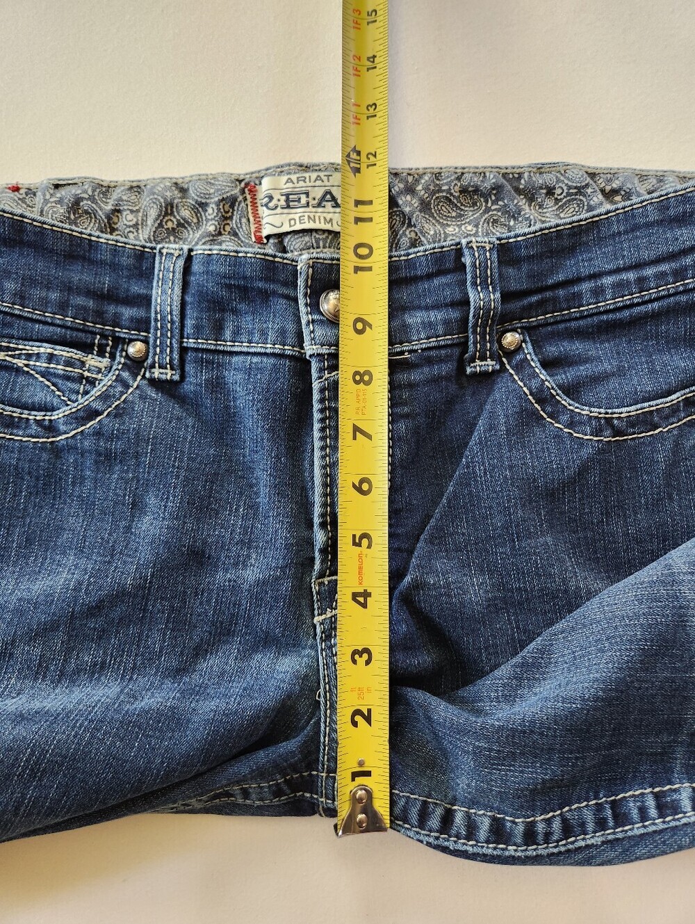Ariat Eclipse Riding Work Mid Rise Bootcut Ranch Jean 33R Hem Slits - Picture 9 of 15